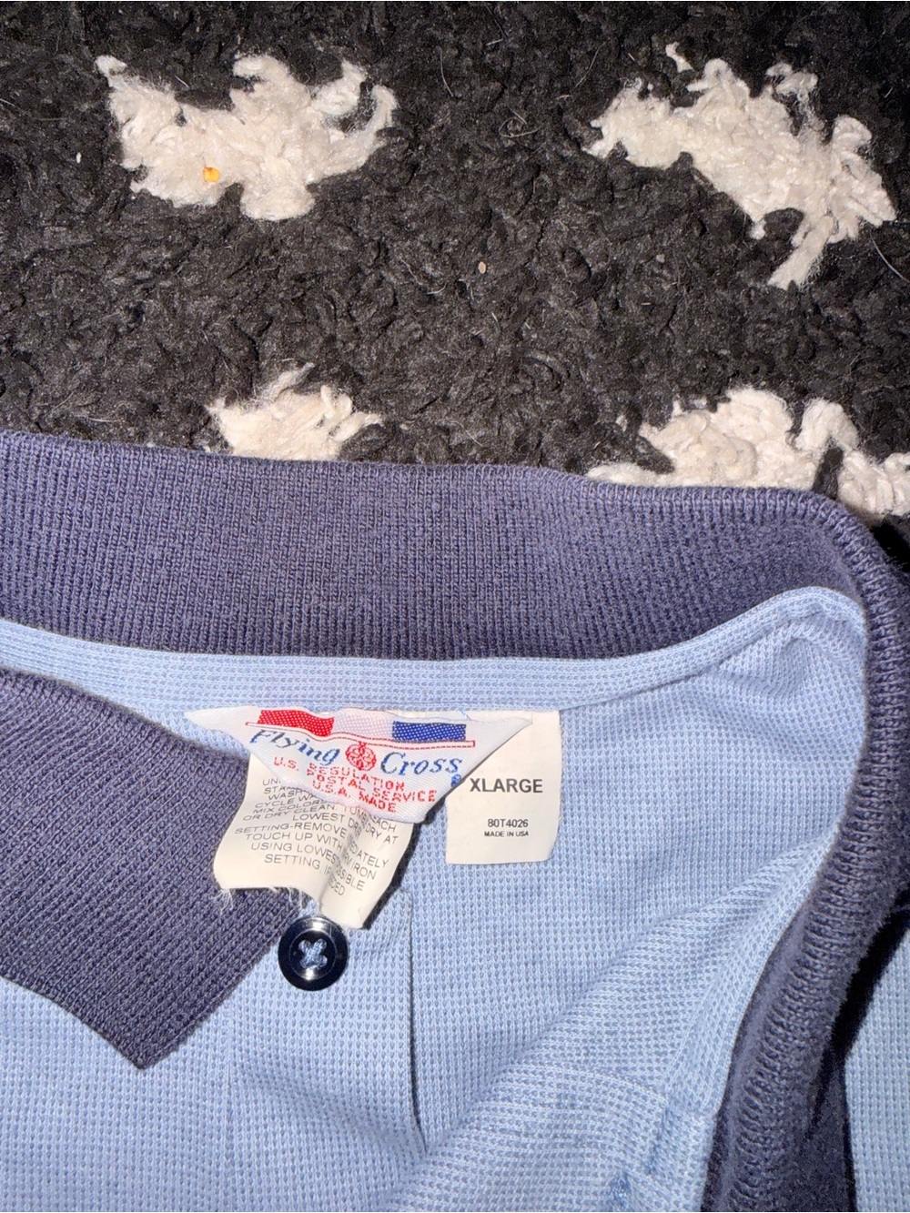 USPS Light Blue Polo with Navy Collar - Men's Short Sleeve - Picture 3 of 3